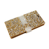 REIKO KYOCERA HYDRO VIEW JEWELRY RHINESTONE WALLET CASE IN GOLD
