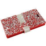 REIKO KYOCERA HYDRO VIEW JEWELRY RHINESTONE WALLET CASE IN RED