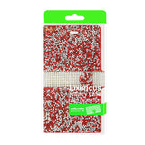 REIKO KYOCERA HYDRO VIEW JEWELRY RHINESTONE WALLET CASE IN RED