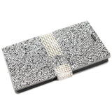 REIKO KYOCERA HYDRO VIEW JEWELRY RHINESTONE WALLET CASE IN SILVER