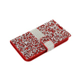 REIKO LG K10 JEWELRY RHINESTONE WALLET CASE IN RED