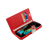 REIKO LG K10 JEWELRY RHINESTONE WALLET CASE IN RED