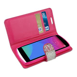 REIKO LG LEON JEWELRY RHINESTONE WALLET CASE IN PINK