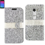 REIKO LG LEON JEWELRY RHINESTONE WALLET CASE IN SILVER
