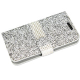 REIKO LG LEON JEWELRY RHINESTONE WALLET CASE IN SILVER