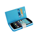 REIKO LG SPREE JEWELRY RHINESTONE WALLET CASE IN BLUE