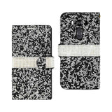 REIKO LG V10 JEWELRY RHINESTONE WALLET CASE IN BLACK