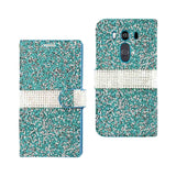REIKO LG V10 JEWELRY RHINESTONE WALLET CASE IN BLUE