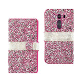 REIKO LG V10 JEWELRY RHINESTONE WALLET CASE IN PINK