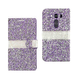 REIKO LG V10 JEWELRY RHINESTONE WALLET CASE IN PURPLE