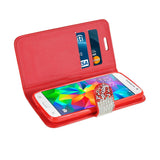 REIKO SAMSUNG GALAXY GRAND PRIME JEWELRY RHINESTONE WALLET CASE IN RED
