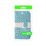 REIKO SAMSUNG GALAXY J1 (2016) JEWELRY RHINESTONE WALLET CASE IN BLUE