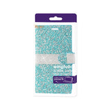 REIKO SAMSUNG GALAXY J7 JEWELRY RHINESTONE WALLET CASE IN BLUE