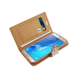 REIKO SAMSUNG GALAXY J7 JEWELRY RHINESTONE WALLET CASE IN GOLD