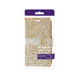 REIKO SAMSUNG GALAXY J7 JEWELRY RHINESTONE WALLET CASE IN GOLD