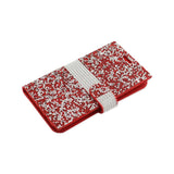 REIKO SAMSUNG GALAXY J7 JEWELRY RHINESTONE WALLET CASE IN RED