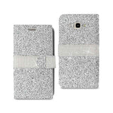 REIKO SAMSUNG GALAXY J7 JEWELRY RHINESTONE WALLET CASE IN SILVER