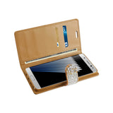 REIKO SAMSUNG GALAXY NOTE 7 JEWELRY RHINESTONE WALLET CASE IN GOLD