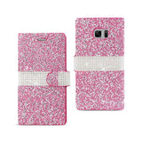 REIKO SAMSUNG GALAXY NOTE 7 JEWELRY RHINESTONE WALLET CASE IN PINK