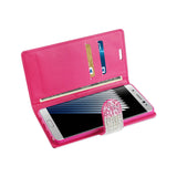 REIKO SAMSUNG GALAXY NOTE 7 JEWELRY RHINESTONE WALLET CASE IN PINK