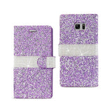 REIKO SAMSUNG GALAXY NOTE 7 JEWELRY RHINESTONE WALLET CASE IN PURPLE