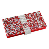 REIKO SAMSUNG GALAXY NOTE 7 JEWELRY RHINESTONE WALLET CASE IN RED