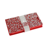 REIKO SAMSUNG GALAXY ON5/ J5 JEWELRY RHINESTONE WALLET CASE IN RED