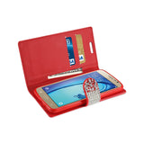 REIKO SAMSUNG GALAXY ON5/ J5 JEWELRY RHINESTONE WALLET CASE IN RED
