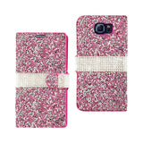 REIKO SAMSUNG GALAXY S6 JEWELRY RHINESTONE WALLET CASE IN PINK