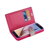 REIKO SAMSUNG GALAXY S6 JEWELRY RHINESTONE WALLET CASE IN PINK