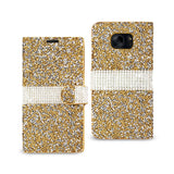 REIKO SAMSUNG GALAXY S7 JEWELRY RHINESTONE WALLET CASE IN GOLD
