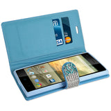REIKO ZTE WARP ELITE JEWELRY RHINESTONE WALLET CASE IN BLUE