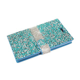 REIKO ZTE WARP ELITE JEWELRY RHINESTONE WALLET CASE IN BLUE