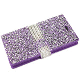 REIKO ZTE WARP ELITE JEWELRY RHINESTONE WALLET CASE IN PURPLE
