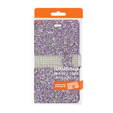 REIKO ZTE WARP ELITE JEWELRY RHINESTONE WALLET CASE IN PURPLE
