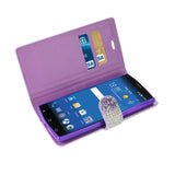 REIKO ZTE ZMAX 2 JEWELRY RHINESTONE WALLET CASE IN PURPLE
