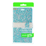REIKO ZTE GRAND X MAX 2 JEWELRY RHINESTONE WALLET CASE IN BLUE
