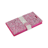 REIKO ZTE GRAND X MAX 2 JEWELRY RHINESTONE WALLET CASE IN PINK
