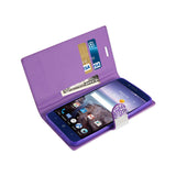 REIKO ZTE GRAND X MAX 2 JEWELRY RHINESTONE WALLET CASE IN PURPLE
