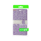 REIKO ZTE GRAND X MAX 2 JEWELRY RHINESTONE WALLET CASE IN PURPLE