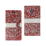 REIKO ZTE GRAND X MAX 2 JEWELRY RHINESTONE WALLET CASE IN RED