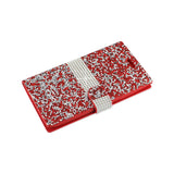 REIKO ZTE GRAND X MAX 2 JEWELRY RHINESTONE WALLET CASE IN RED