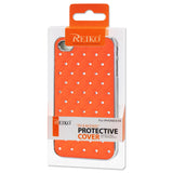 REIKO IPHONE 4/4S JEWELRY DIAMOND STUDS METAL PLATED CASE IN ORANGE