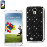 REIKO SAMSUNG GALAXY S4 JEWELRY DIAMOND STUDS METAL PLATED CASE IN BLACK