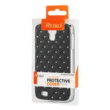 REIKO SAMSUNG GALAXY S4 JEWELRY DIAMOND STUDS METAL PLATED CASE IN BLACK