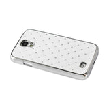 REIKO SAMSUNG GALAXY S4 JEWELRY DIAMOND STUDS METAL PLATED CASE IN WHITE