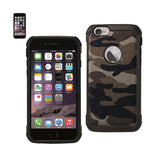 REIKO IPHONE 6 PLUS HYBRID LEATHER CAMOUFLAGE CASE IN BROWN