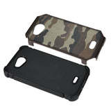 REIKO KYOCERA HYDRO WAVE HYBRID LEATHER CAMOUFLAGE CASE IN ARMY BROWN