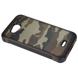 REIKO KYOCERA HYDRO WAVE HYBRID LEATHER CAMOUFLAGE CASE IN ARMY BROWN