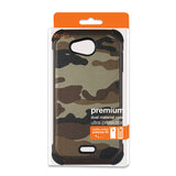 REIKO KYOCERA HYDRO WAVE HYBRID LEATHER CAMOUFLAGE CASE IN ARMY BROWN